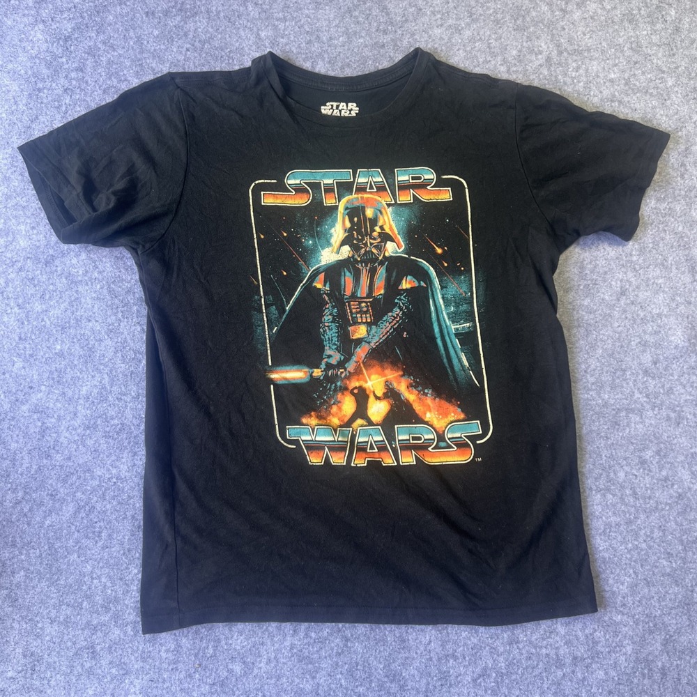 Star Wars Mad Engine Darth Vader Graphic Tee XXL Black Cotton Blend Distressed